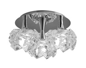 M3965  Artic Glass  Flush Ceiling 3 Light